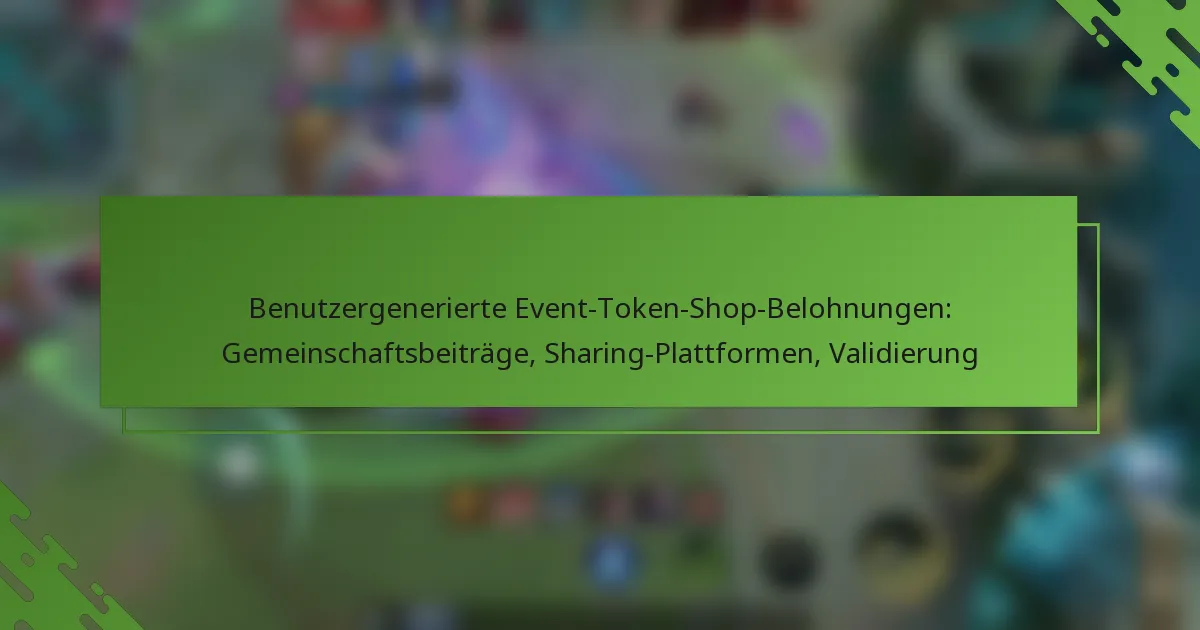 Benutzergenerierte Event-Token-Shop-Belohnungen: Gemeinschaftsbeiträge, Sharing-Plattformen, Validierung