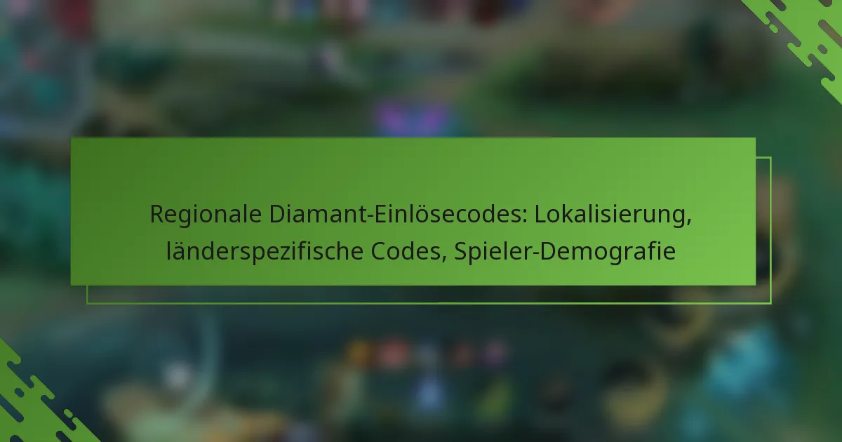 Regionale Diamant-Einlösecodes: Lokalisierung, länderspezifische Codes, Spieler-Demografie